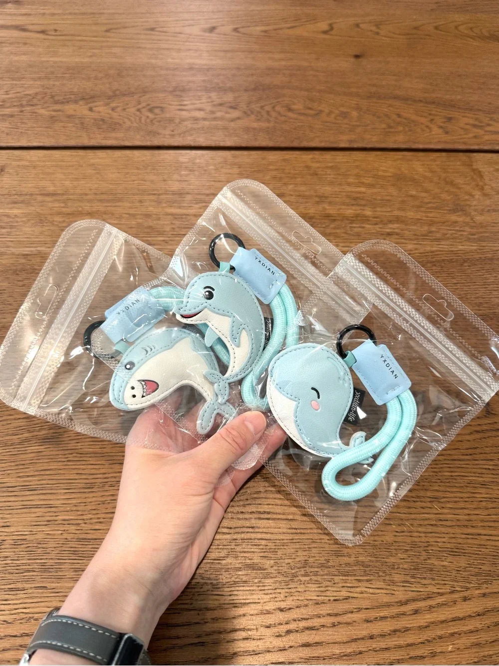 Ocean Animal Wristlet Keychains Bag Charms | Whale, Dolphin and Shark 3PC Set